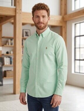 Polo by Ralph Lauren Light Green Button-Down Shirt